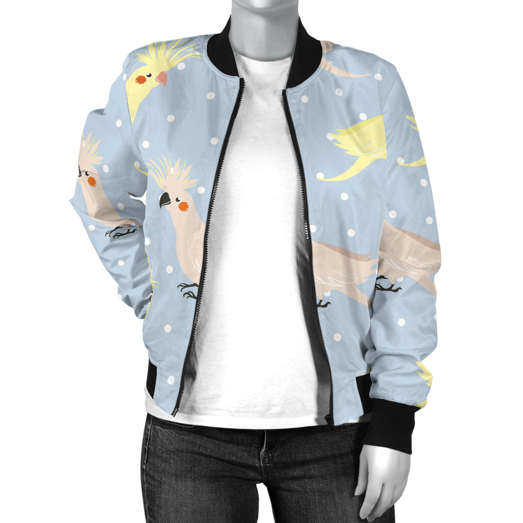Cockatiel Pattern Print Design 03 Women's Bomber Jacket
