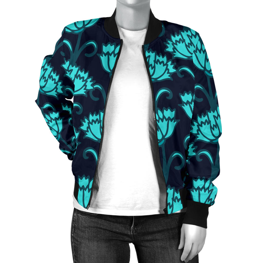 Carnations Pattern Print Design CN06 Women Bomber Jacket