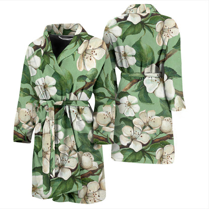 Apple Blossom Pattern Print Design AB02 Men Bathrobe
