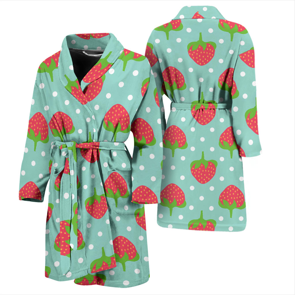Strawberry Pattern Print Design SB06 Men Bathrobe