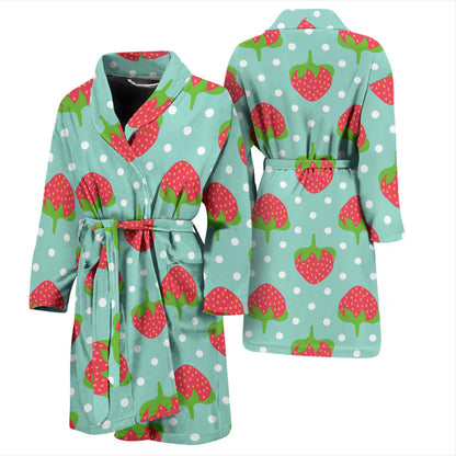Strawberry Pattern Print Design SB06 Men Bathrobe