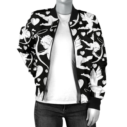 Cupid Pattern Print Design 04 Women's Bomber Jacket