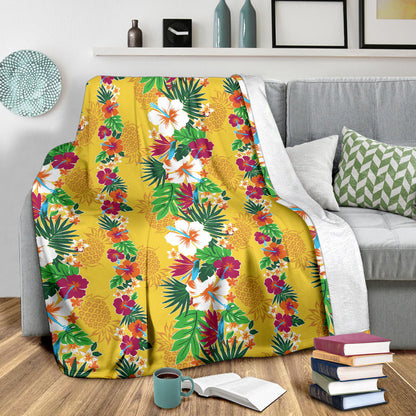Hawaiian Themed Pattern Print Design H09 Fleece Blanket