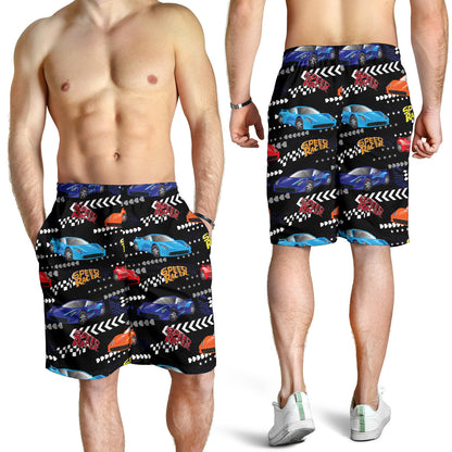 Racing Pattern Print Design A05 Mens Shorts