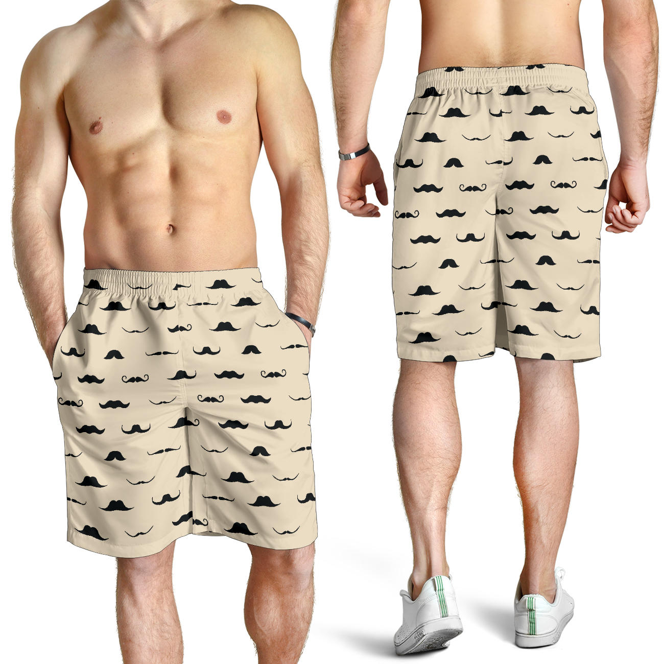 Mustache Pattern Print Design A03 Mens Shorts