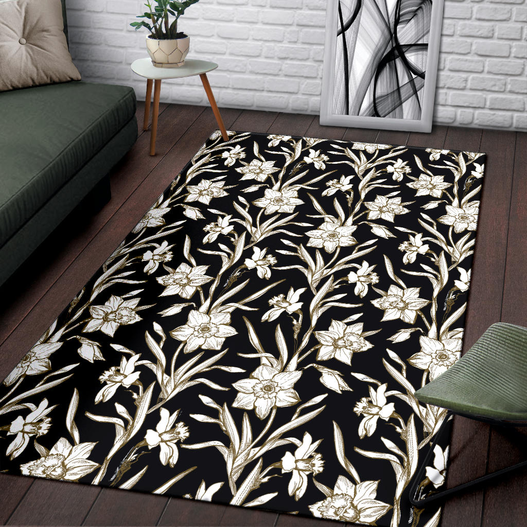Daffodils Pattern Print Design DF06 Area Rugs