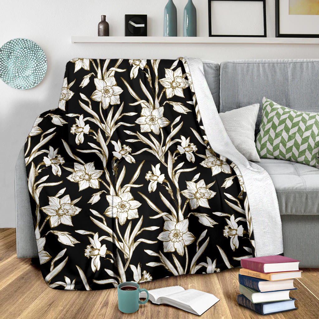 Daffodils Pattern Print Design DF06 Fleece Blanket
