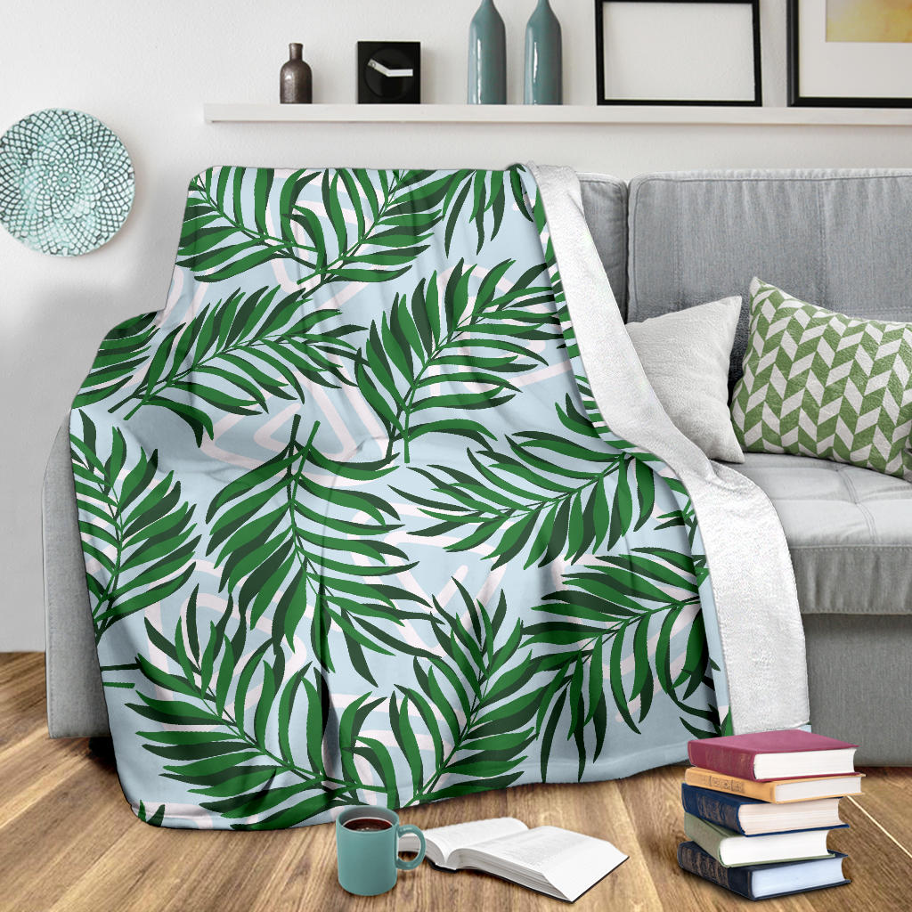Palm Leaves Pattern Print Design PL06 Fleece Blanket