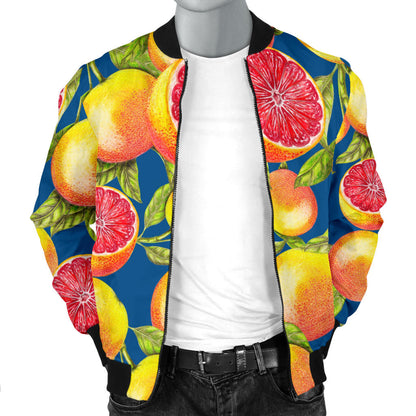 Grapefruit Pattern Print Design GF04 Men Bomber Jacket