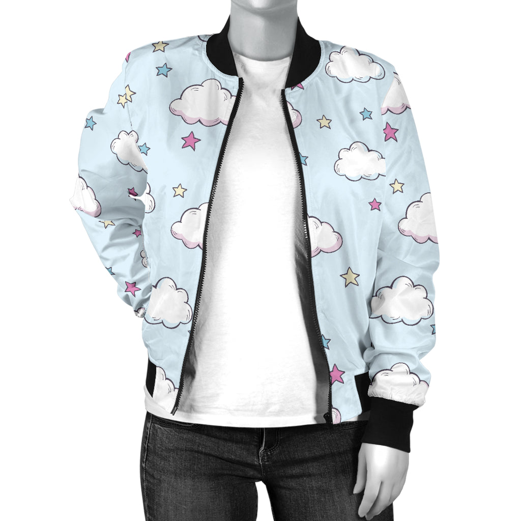 Cloud Pattern Print Design 01 Women's Bomber Jacket