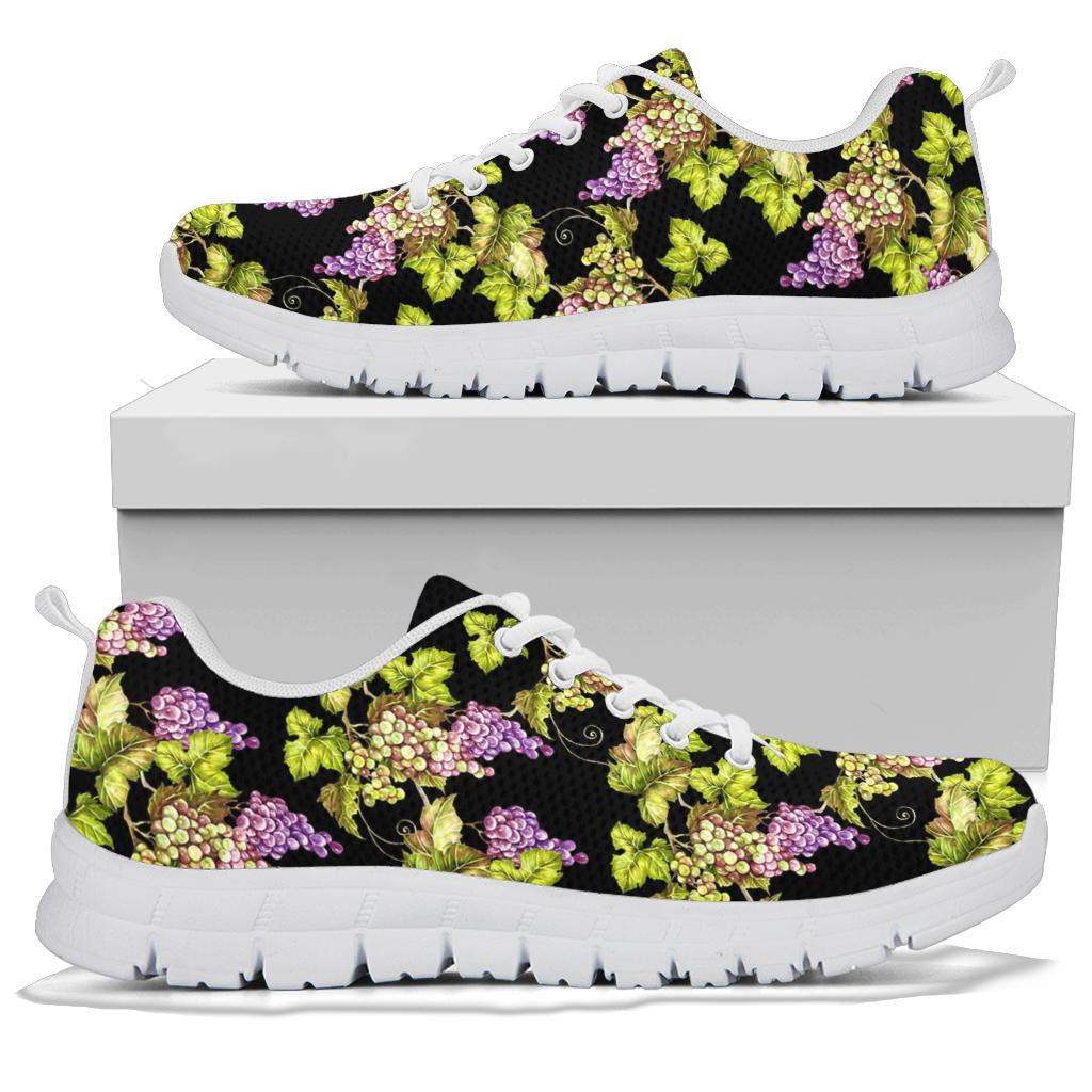Grape Pattern Print Design GP04 Sneakers White Bottom Shoes