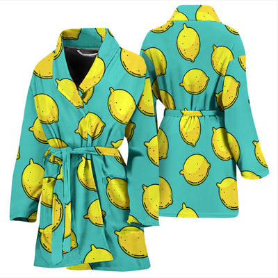 Lemon Pattern Print Design LM04 Women Bathrobe