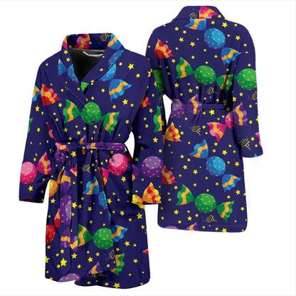 Candy Pattern Print Design CA06 Men Bathrobe