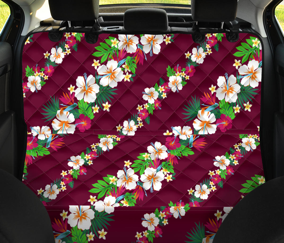 Hawaiian Themed Pattern Print Design H06 Rear Dog  Seat Cover