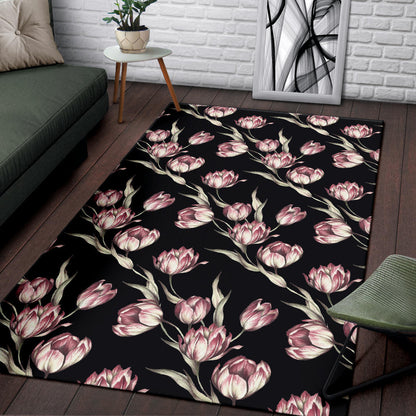 Tulip Pink Pattern Print Design TP02 Area Rugs