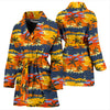 Palm Tree Pattern Print Design PT010 Women Bathrobe