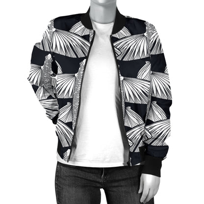 Flying Fish Pattern Print Design 03 Women's Bomber Jacket