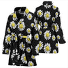 Daisy Pattern Print Design DS01 Women Bathrobe