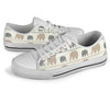 Elephant Cute White Bottom Low Top Shoes