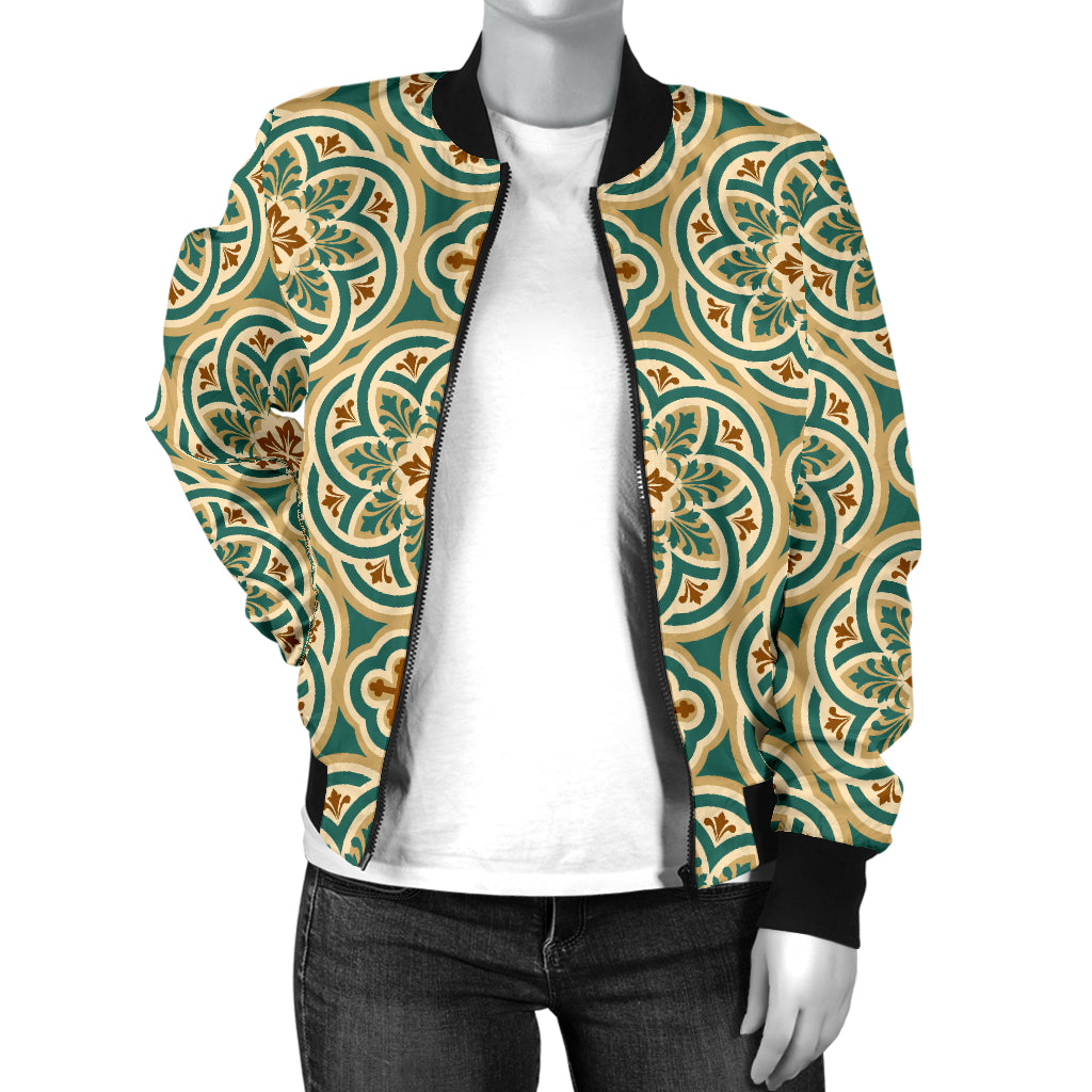 Cross Pattern Print Design 01 Women's Bomber Jacket