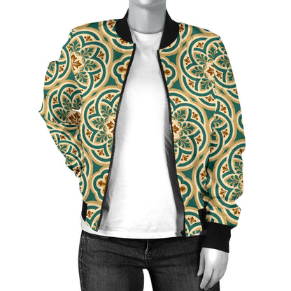 Cross Pattern Print Design 01 Women's Bomber Jacket
