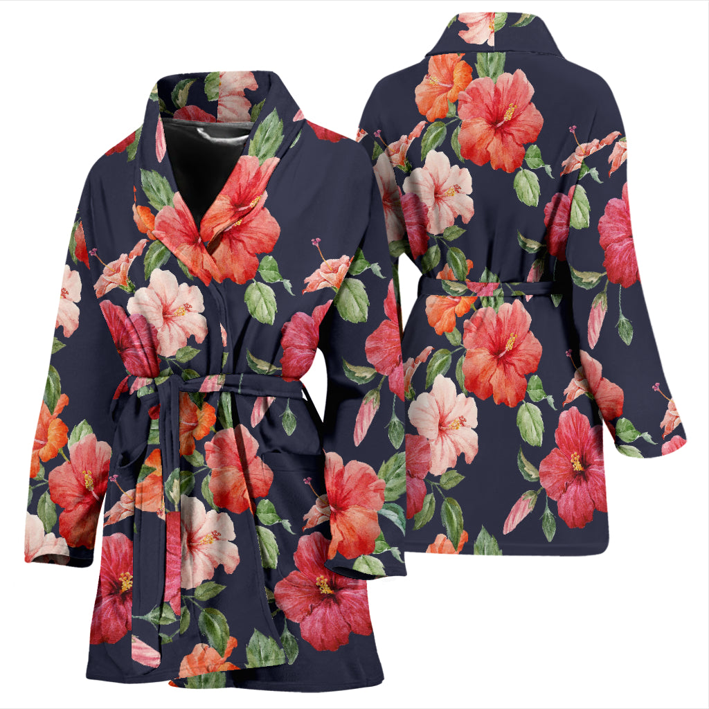 Tropical Flower Pattern Print Design TF020 Women Bathrobe