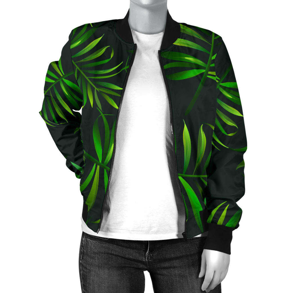 Rainforest Pattern Print Design RF03 Women Bomber Jacket