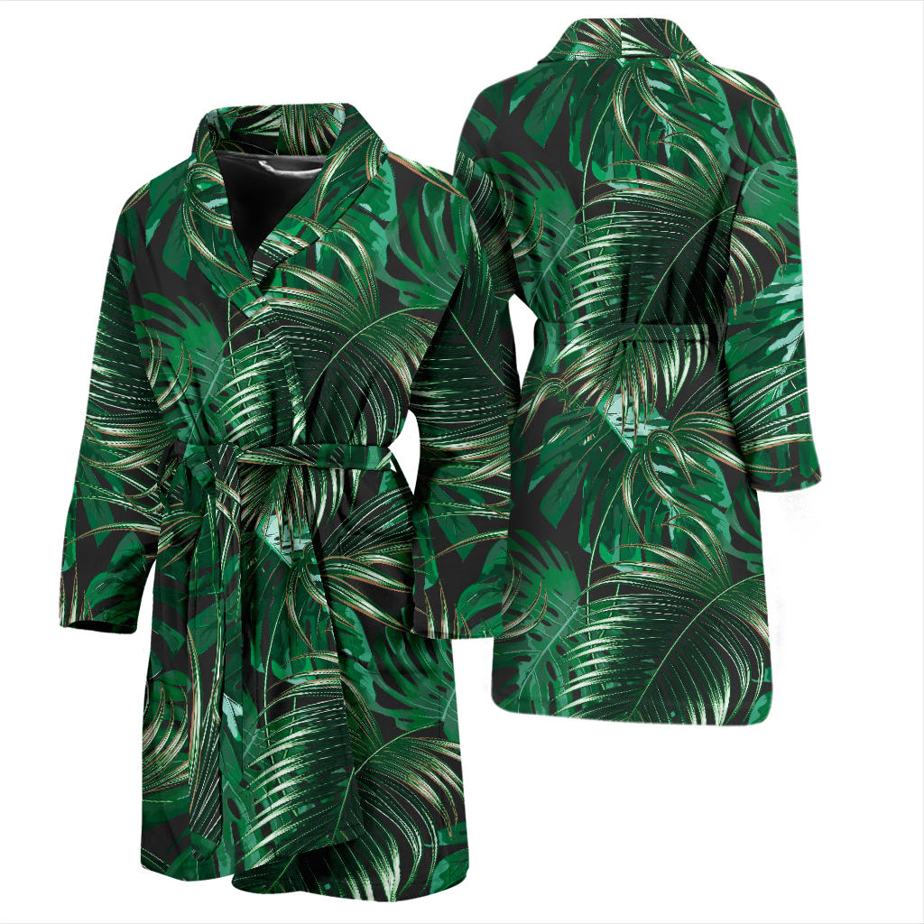 Tropical Flower Pattern Print Design TF012 Men Bathrobe