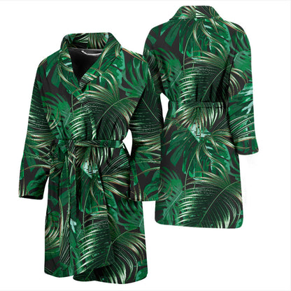 Tropical Flower Pattern Print Design TF012 Men Bathrobe