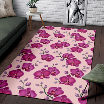 Orchid Purple Pattern Print Design OR04 Area Rugs