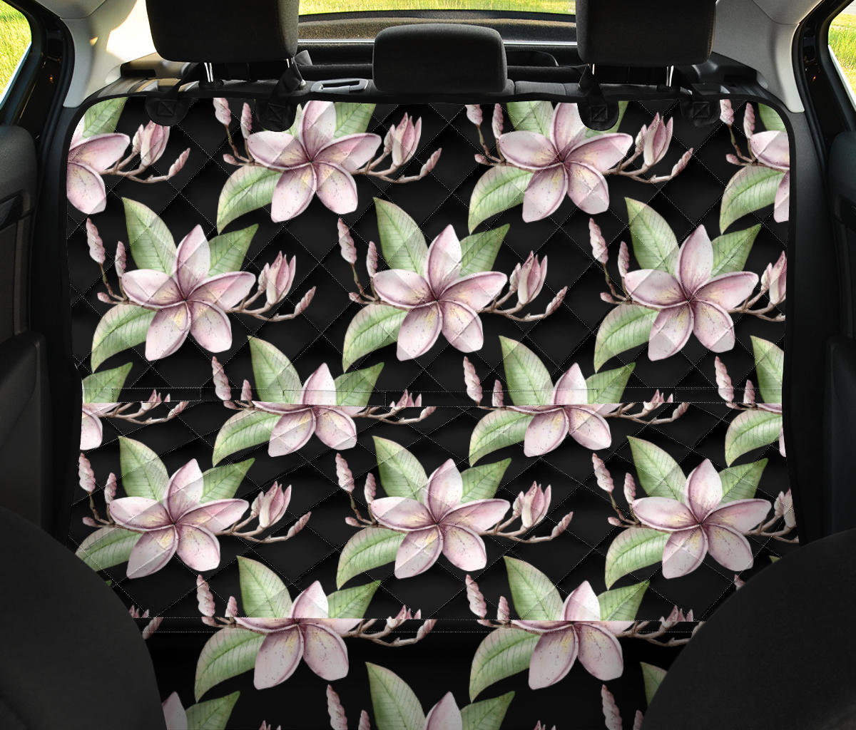 Plumeria Pattern Print Design PM02 Rear Dog  Seat Cover