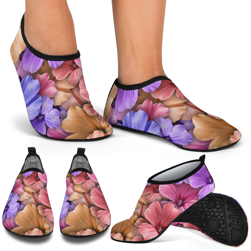 Colorful Geranium Pattern Aqua Water Shoes