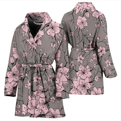 Cherry Blossom Pattern Print Design CB05 Women Bathrobe