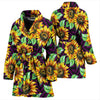 Sunflower Pattern Print Design SF012 Women Bathrobe