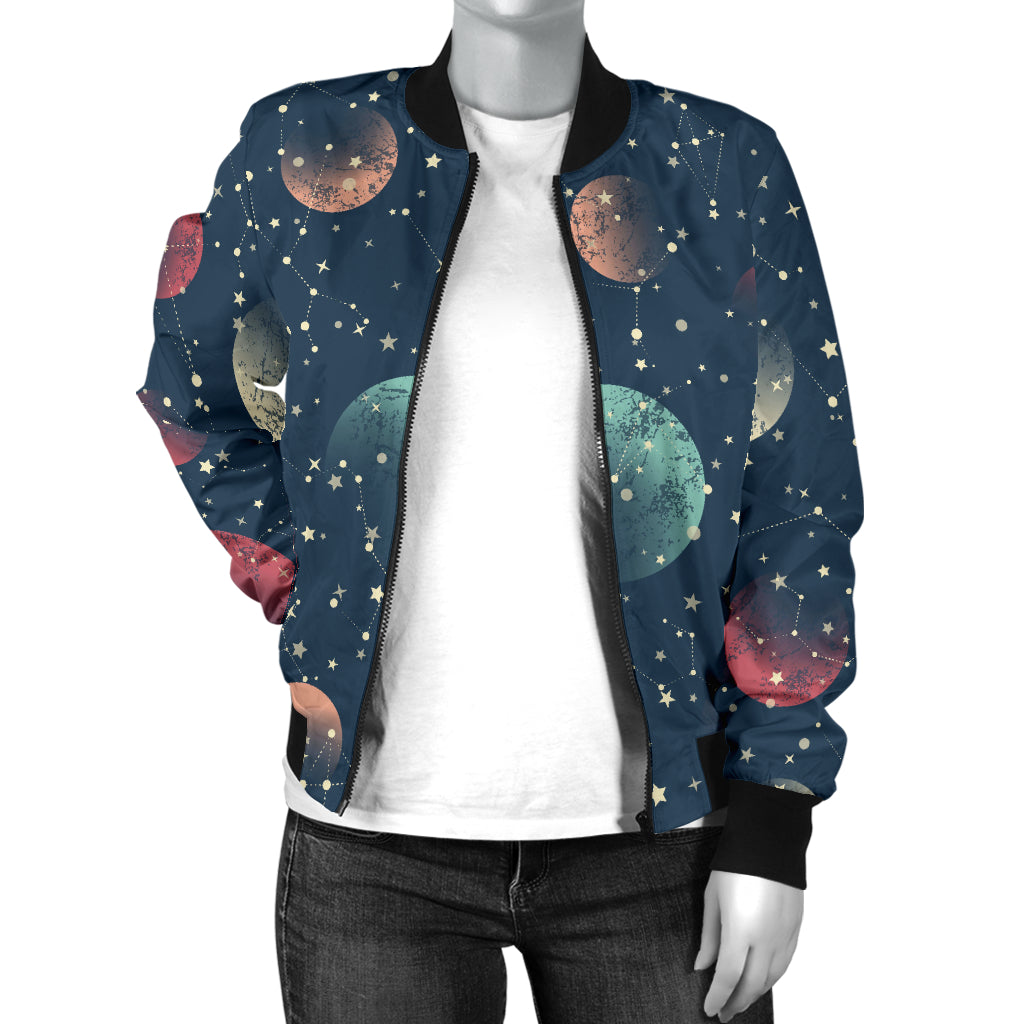 Cosmic Pattern Print Design 04 Women's Bomber Jacket
