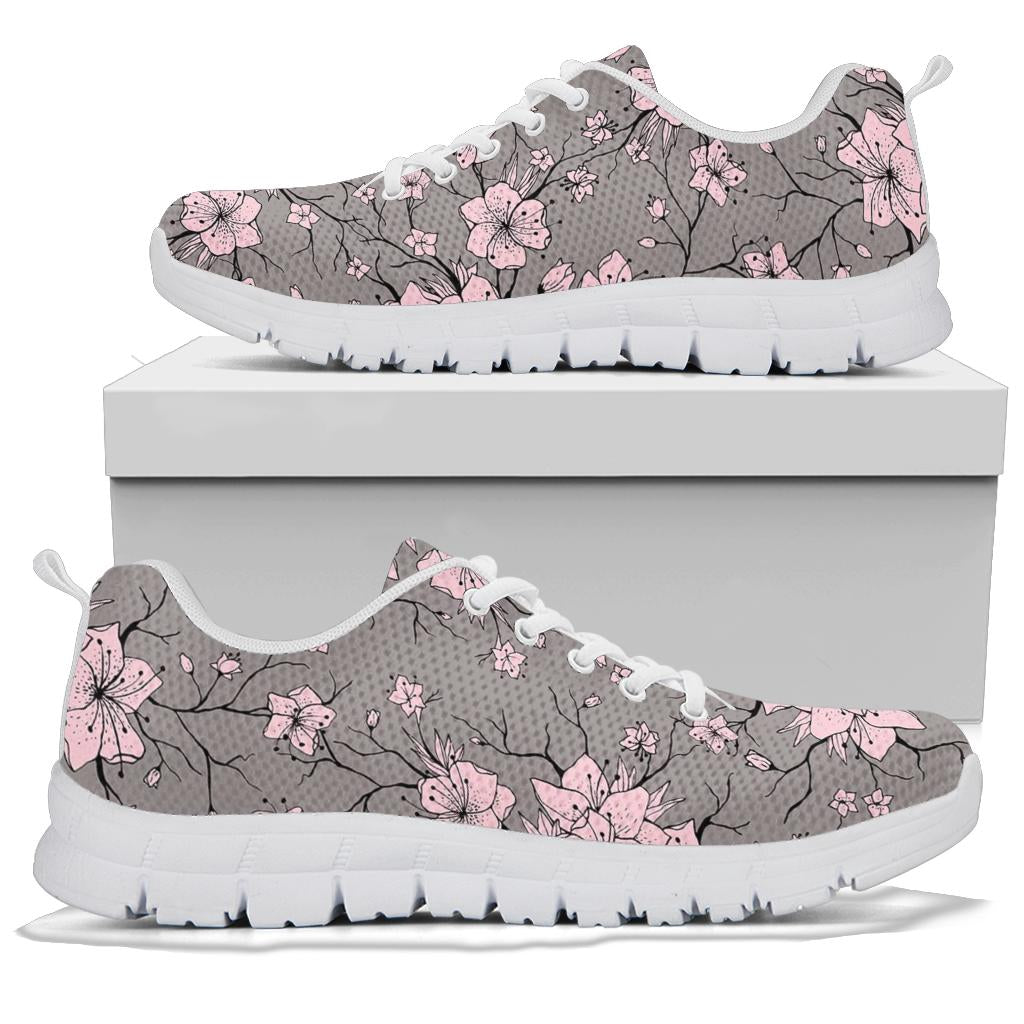 Cherry Blossom Pattern Print Design CB05 Sneakers White Bottom Shoes
