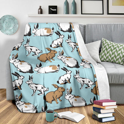 Rabbit Pattern Print Design RB018 Fleece Blanket