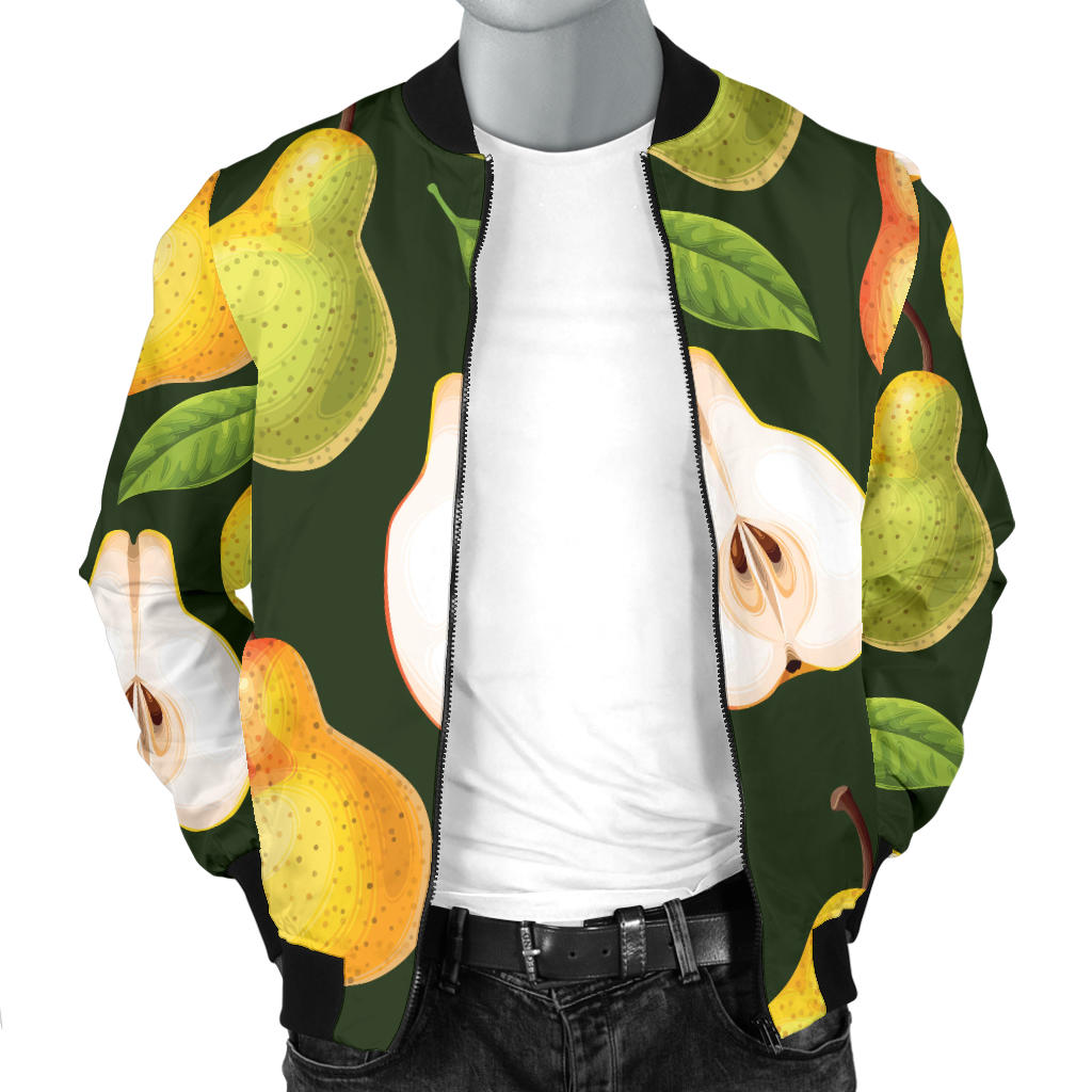 Pear Pattern Print Design PE06 Men Bomber Jacket