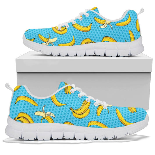 Banana Pattern Print Design BA08 Sneakers White Bottom Shoes
