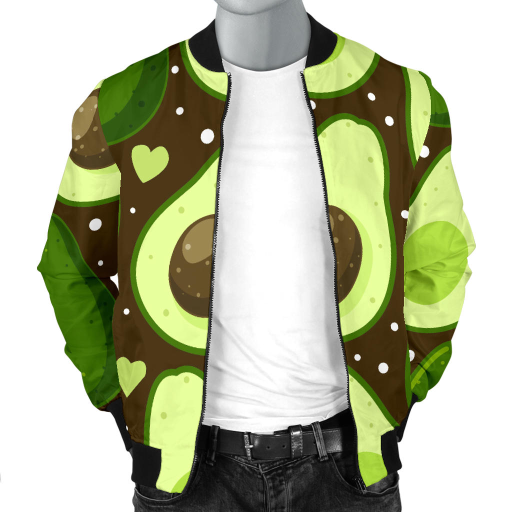 Avocado Pattern Print Design AC04 Men Bomber Jacket