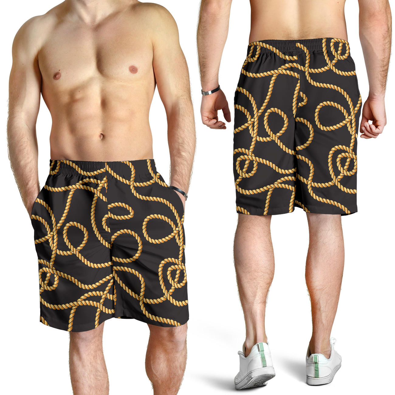 Rope Pattern Print Design A04 Mens Shorts