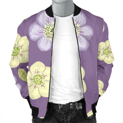 Anemone Pattern Print Design AM013 Men Bomber Jacket