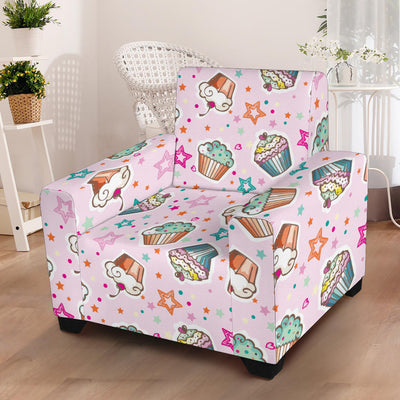 Cupcake Pattern Print Design CP03 Armchair Slipcover