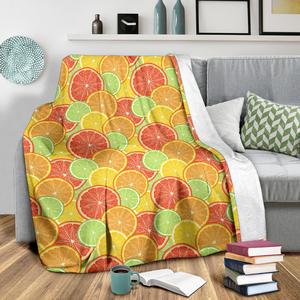 Grapefruit Pattern Print Design GF01 Fleece Blanket