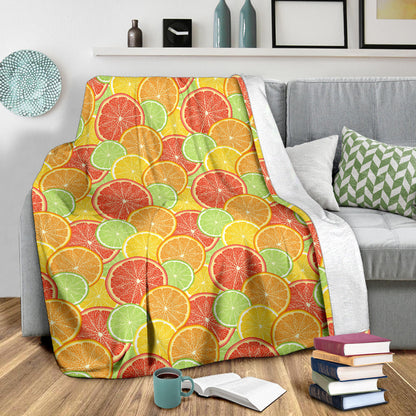Grapefruit Pattern Print Design GF01 Fleece Blanket