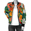 Amaryllis Pattern Print Design AL06 Women Bomber Jacket