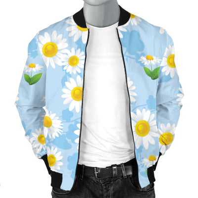 Daisy Pattern Print Design DS010 Men Bomber Jacket