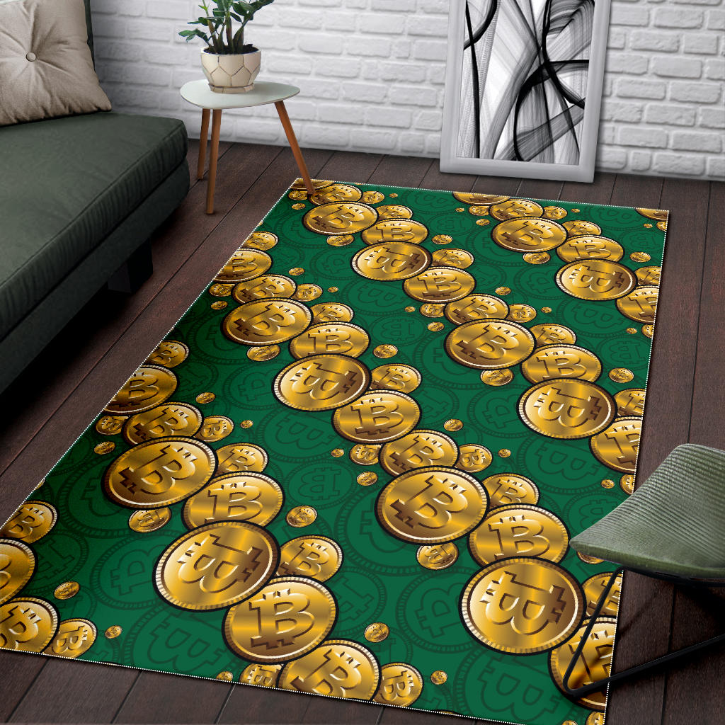 Bitcoin Pattern Print Design DO02 Area Rugs