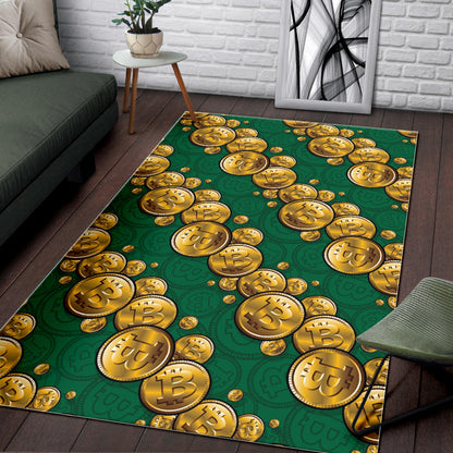 Bitcoin Pattern Print Design DO02 Area Rugs
