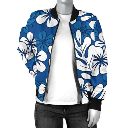 Plumeria Pattern Print Design PM015 Women Bomber Jacket